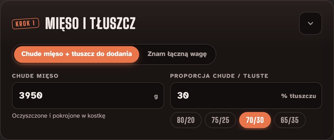 Krok 1, Mięso i tłuszcz, w trybie podstawowym