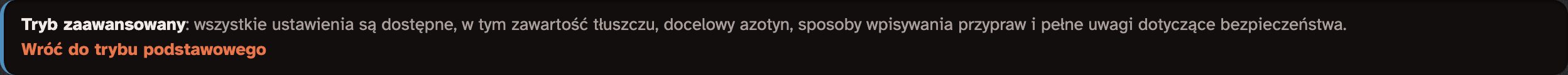 Wiersz trybu zaawansowanego